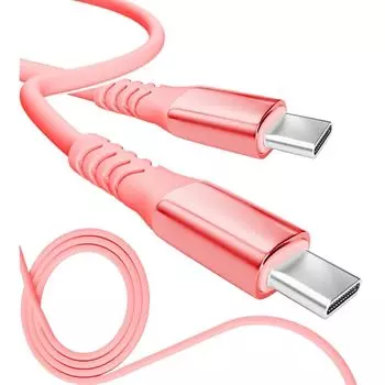 13 цветов 4 длины PD быстрый 15 Вт 60 Вт 100 Вт 100% силикон Сверхпрочный USB-A Type-C на Type-C [официальный представитель inklink в Японии] Зарядный кабель для iPhone