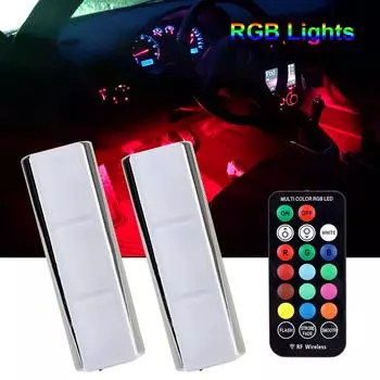 13 цветов светодиодные RGB фонари для салона автомобиля, окружающие лампы, беспроводные лампы для ног, пола, двери, декоративные лампы, перезаряжаемые автомобильные аксессуары