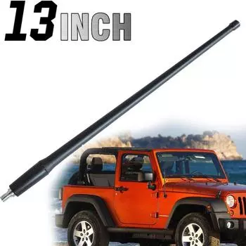 13-дюймовая AM FM-радиоантенна для Jeep Wrangler JK JL 2007-2018, резиновая антенна, мачта, усилитель сигнала, антенна чёрный