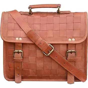 13-дюймовая кожаная сумка-мессенджер, чехол для ноутбука, офисная сумка-портфель, потертая сумка через плечо, сумка через плечо 10 x 13 x 4 in коричневый