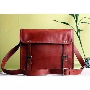 13-дюймовая кожаная сумка-мессенджер, чехол для ноутбука, офисный портфель, подарок для мужчин, потертая сумка через плечо для компьютера 10 X 13 X 4 inches