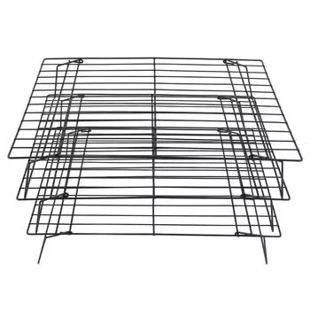 13-дюймовая железная решетка для выпечки, 3 слоя, антипригарные решетки для охлаждения, выпечки, бисквитов
