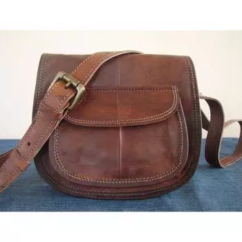 13-дюймовая женская кожаная сумка через плечо, большая сумка-мессенджер, сумка-хобо, ремень-хобо 10 x 13 in коричневый