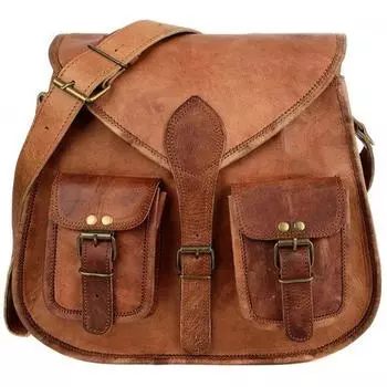 13-дюймовая женская сумка-тоут ручной работы из натуральной коричневой кожи в винтажном стиле 10 x 13 x 3.5 in коричневый