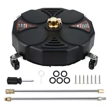 13 Inch Plastic Pressure Washer 2500PSI Powerful Pressure Washer Stainless Steel 1/4 Fast Connector Surface Cleaner with 3 Wheel красный