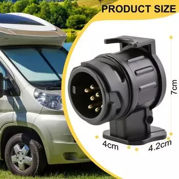 13-контактный на 7-контактный адаптер для буксировки прицепа каравана грузовика фаркоп автомобильный адаптер вилки 12 В водонепроницаемый электрический разъем преобразователя разъема чёрный