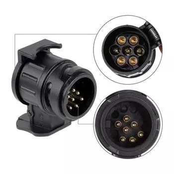 13-контактный на 7-контактный адаптер для буксировки прицепа каравана грузовика фаркоп автомобильный адаптер вилки 12 В водонепроницаемый электрический разъем преобразователя разъема чёрный