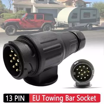 13-контактный разъем для буксировочной штанги, 12 В, адаптер для подключения проводов, адаптер для конвертера света прицепа, адаптер для караванов, адаптер для автомобиля, автофургона CHINA