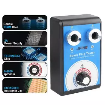 13 мм до 12 В автомобильный детектор анализатор зажигания инструменты 110 В 220 В Jfind JF109 двойной отверстие автомобиль мотоцикл автоматический тестер свечей зажигания EU plug