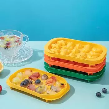 13 отверстий мультфильм создатель кубиков льда силиконовая форма для льда с крышкой Diy 3D звезды лоток для льда сок напиток виски коктейли кухонная форма жёлтый