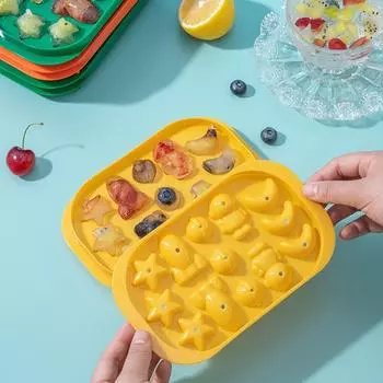 13 отверстий мультфильм создатель кубиков льда силиконовая форма для льда с крышкой Diy 3D звезды лоток для льда сок напиток виски коктейли кухонная форма оранжевый