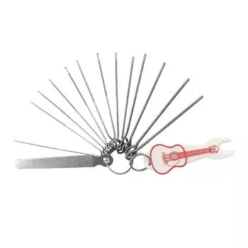 13 размеров напильники для гитарных гаек с съемником мостовых штифтов, набор инструментов для ремонта гитары для электрической акустической гитары серебряный