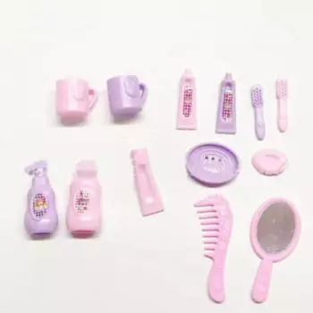 13 шт. 1:12 Миниатюрные принадлежности для ванной комнаты для кукольного домика Мебель для ванной комнаты Аксессуары