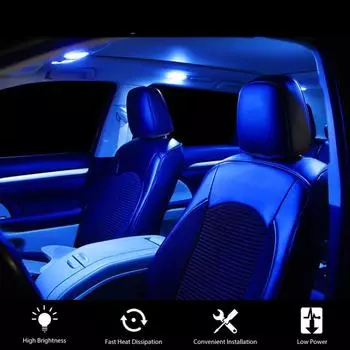 13 шт. автомобильный номерной знак, внутренняя лампа для чтения, набор светодиодных лампочек, 12 В, синий ультра яркий купольный светильник, внутренние светильники, запасные части синий