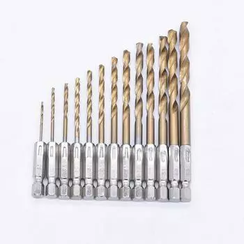 13 шт. Аксессуары 1,5-6,5 мм шестигранная ручка инструмент сверла набор HSS спиральное сверло 6.5mm