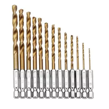 13 шт. Аксессуары Шестигранная ручка Инструмент Сверла Набор 1,5-6,5 мм Сверло HSS 6.5mm