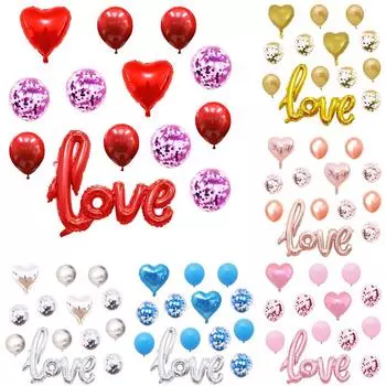 13 шт. цельный мембранный латексный алюминиевый шар с прозрачными блестками, декор для вечеринки «Соединенная любовь» синий