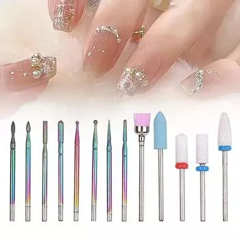 13 шт. керамические фрезы для маникюра карбид вольфрамовые алмазные фрезы для ногтей наборы для удаления гель-лака оборудование для ногтей onesize