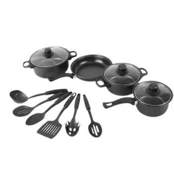 13 шт. Многофункциональный набор посуды Maifanstone Cooking Set Durable Frying Pan Household чёрный