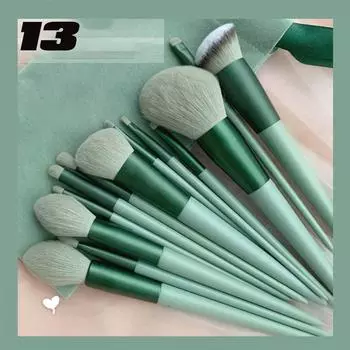 13 шт. набор кистей для макияжа, основа для теней для век, женская косметическая кисть, тени для век, румяна, красивая мягкая сумка для инструментов для макияжа жёлтый