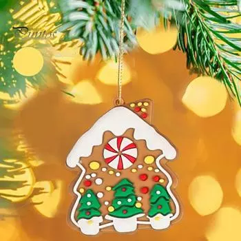 13 шт. Подвеска в виде пряничного домика, легко подвешиваемая, набор украшений для рождественской елки, подвесные украшения в виде пряничного домика для праздничного домашнего декора 1 Set