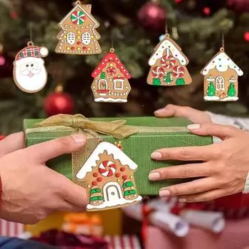 13 шт. Подвеска в виде пряничного домика, легко подвешиваемая, набор украшений на рождественскую елку, пряники