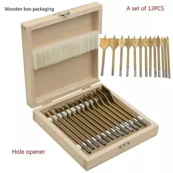 13 шт. с шестигранным хвостовиком и титановым покрытием, плоская лопата, деревообрабатывающие сверла по дереву, кольцевая пила, сверлильный инструмент 6 мм до 35 мм