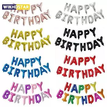 13 шт. шаров для украшения дня рождения, розовые, синие, фольгированные шары с буквами, набор, украшение для вечеринки по случаю дня рождения розовый