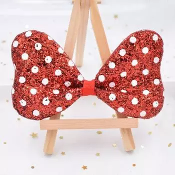 13 см блестящая ткань в горошек с мягкой аппликацией, мультяшные нашивки для галстука-бабочки для одежды, рукоделия, скрапбукинга красный