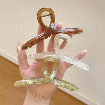 13 см большая акриловая желейная шпилька для волос: Простая клипса «Акула» для затылка