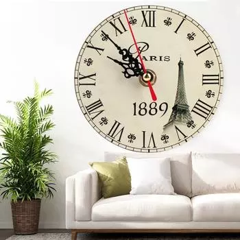 13 см круглые настенные часы деревенские кухонные часы винтажные бесшумные декоративные настенные часы для украшения домашнего офиса
