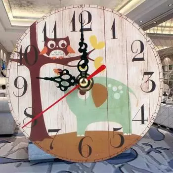 13 см Кухня Искусство Большие настенные часы Кофейни Чайный магазин Круглые настенные подвесные часы Винтаж Бесшумные декоративные