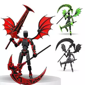 13 см многошарнирная 13-фигурная фигурка, напечатанная на 3D-принтере многошарнирная кукла с 6 парами рук, гибкая шарнирная игрушка-фиджет красный