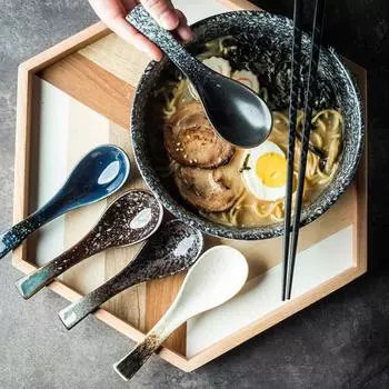 13 см японская ретро керамическая суповая ложка столовая ложка для риса кухонная сервировочная чайная ложка столовая посуда кухонные принадлежности инструменты для приготовления пищи