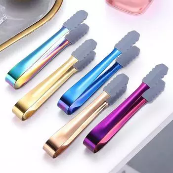 13 см щипцы для льда из нержавеющей стали зажимы для кубиков хлеба еда барбекю мини сахар десерт зажим домашняя кухня вечеринка кофе бар посуда