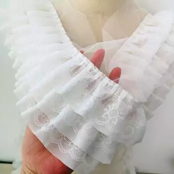 13 см в ширину фестончатая кружевная ткань прозрачная оборчатая отделка одежда милый стиль занавеска декоративная отделка многоцветная 1 м