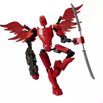 13-суставная фигурка робота-человека для творческой игры красный