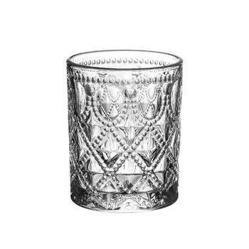 13 унций/12,5 унций Посуда для напитков Винтажная рельефная стеклянная кружка Ресторан Большая емкость Молочная кружка Прозрачные чашки для сока Бутылка для воды 1pcs