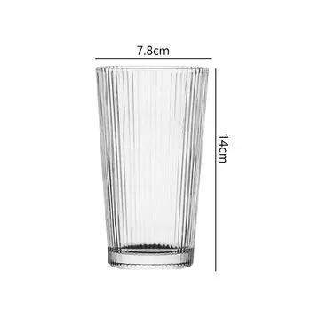 13 унций 380 мл коктейльный бокал в скандинавском стиле с вертикальной полоской стакан для холодной воды прозрачная кружка для лимонного чая Лонг-Айленд со льдом молочная кружка для вечеринки 1pcs