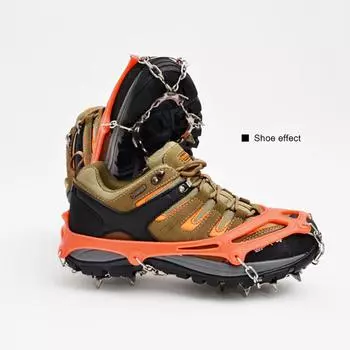 13 зубьев цепи противоскольжения сапоги чехол противоскользящий легкий для зимы (Оранжевый М)