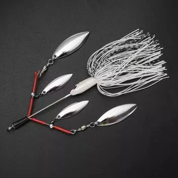 13CM/27G силиконовая юбка рыболовная приманка с вращающимся лезвием крючком цветные усы свимбейт искусственная приманка аксессуары для соленой и пресноводной рыбалки зелёный/жёлтый