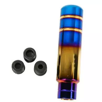 13CM Aluminum Burnt Blue Universal Car Gear Shift Knob Shifter Lever+3X Adapters