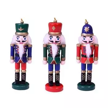 13cm Nutcracker Soldier Christmas Tree Ornaments Navidad 2025 Wooden Toys For Kids New Year Decorations Christmas Decoration Height 12cm