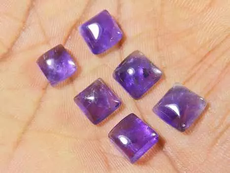 13Cts. Натуральный аметист восьмиугольный кристалл кабошон драгоценный камень 6 шт. лот 08X08MM RQ-1833