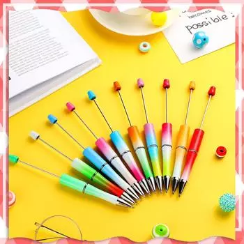 13 шт. Шариковая ручка DIY Ручка с бусинами Пластиковые бусины Школьные офисные письменные принадлежности Канцелярские товары Свадебный подарок Mix Colors чёрный