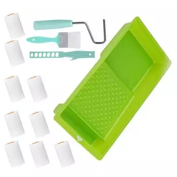 13Pcs Paint Roller Set Includes 2Inch Drywall Compound Rollers and Frame Portable Accessory for Wall and Ceilings L