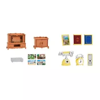 13шт 1:12Doll house Furniture Set Dollhouses Tv Stands DollHouses Furniture Toy Mini Tv Cabinet Dollhouses Telephone