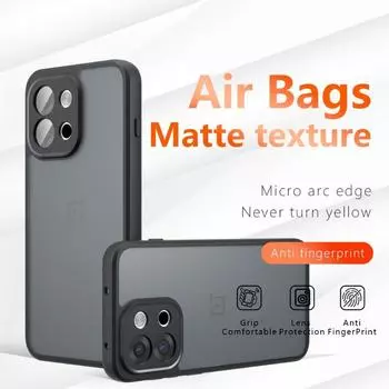 13t Матовый акриловый чехол для Oneplus 13T 13 T 13s Роскошный ударопрочный прозрачный жесткий чехол для ПК для One Plus 13R ACE 5 Pro Bumper Shell OnePlus 13T чёрный