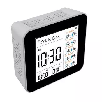 13в1 Tuya WIFI Интеллектуальный термометр-гигрометр для помещений Точный датчик температуры и влажности Монитор со временем/календарем/будильником