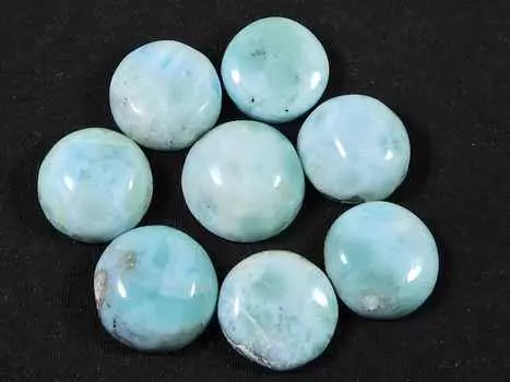 13X13MM натуральный голубой ларимар груша кабошон драгоценный камень россыпью 08 шт. лот 63 карата. RQ-1720